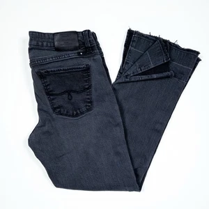 Pantalones de mezclilla Lucky Brand Lolita Shrunken Boot para mujer 6 28 negro dobladillo deshilachado elástico - Imagen 1 de 12