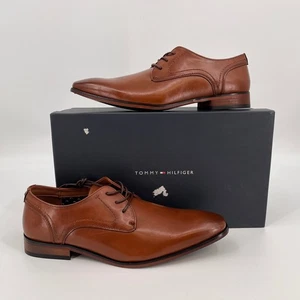 Tommy Hilfiger Siward Oxford con cordones talla 11,5 M cuero sintético marrón natural oscuro - Imagen 1 de 13