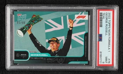 2022 Topps Now F1 Teal /99 George Russell #076 PSA 9 MINT - Image 1 of 3