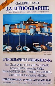 QUILICI*AFFICHE*EXPO*LITHOGRAPHIE*MARSEILLE*1989*RARE*COLLECTOR - Picture 1 of 1