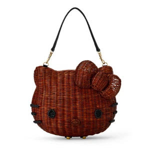 Bolso de Ratán Hello Kitty Natural Hombro Sanrio Accomodo 20×10×18cm De Japón - Imagen 1 de 8