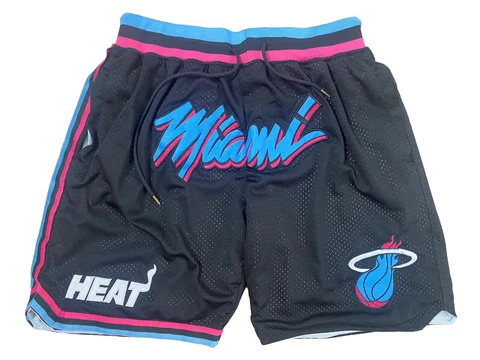 MIAMI HEAT SHORTS Large Black Justdon Size L Blue Pink Black Cover