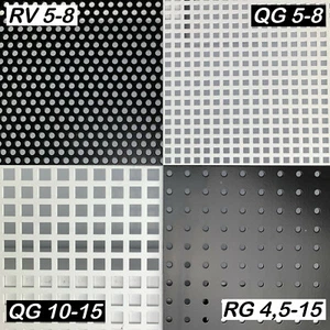 Lochbleche QG5-8 RV5-8 QG10-15 RG4,5-15 Stahl Verzinkt Schwarz Weiß Blech 1,5mm - Bild 1 von 7