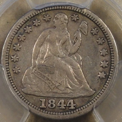 1844 Seated Liberty Dime 10c PCGS Certified XF40 Little Orphan Annie There are a - Image 1 of 4