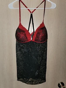 Secret Treasures Black Floral Lace Lightly Padded Sexy Teddy Lingerie Size Large - Picture 1 of 6