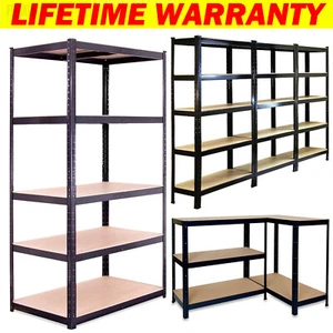 5 Tier Shelf Heavy Duty Metal Muscle Rack Garage Shelving Storage Racking Shelf - Picture 1 of 15