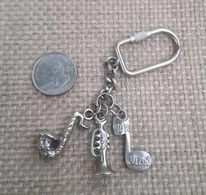 Llavero/llavero vintage de 3 piezas con dijes de jazz de metal 3D de Nueva Orleans - Imagen 1 de 2
