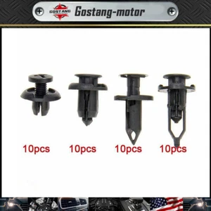 40Pcs Car Body Rivet Push Pin Plastic Fastener Retainer Bumper Fender Trim Clips - Picture 1 of 9