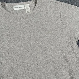 Alfred Dunner Sparklecore Metallic Knit Top SS Lightweight Sweater Gray XL Retro - Picture 1 of 6