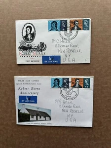 Great Britain 1968 FDC +Poet Robert Burns Anniv #SG665-66 +2 Diff Cachets +Neat - Picture 1 of 2