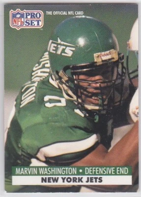M) 1991 NFL Pro Set Football Trading Card - Marvin Washington #612 - Image 1 of 2