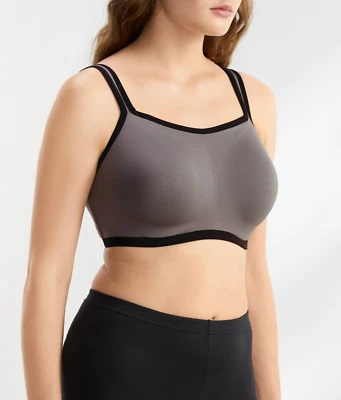 Женский спортивный бюстгальтер на косточках Natori черный/серый Yogi с откидным верхом размер 34DD L68507 - Изображение 1 из 4