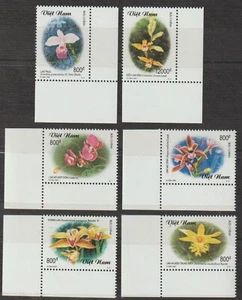 2001 Vietnam Stamps Orchids Collection Scott # 3070-3075 MNH - Picture 1 of 2