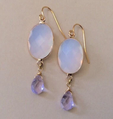 NEW SUNDANCE CHARM ARTISAN JEWELRY EARRINGS STUNNING OPALITE GOLD PLATED Foto 1 de 4