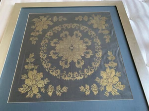 "Vintage chinesische Seide Stickplatte Textil Wandteppich gerahmt33""x 33"" - Bild 1 von 7