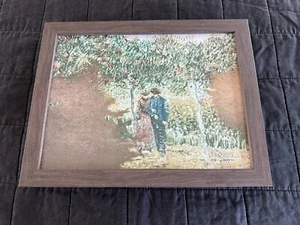 Beautiful Van Gogh Garden Of Courting Couples Cropped Print Framed Wall Art - Picture 1 of 6