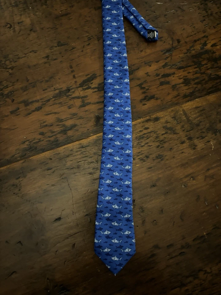 Men’s Blue Shark Tie By Wembley  - Image 1 of 4