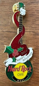 SPILLA CHITARRA HARD ROCK CAFE MAUI HAPPY HOLIDAYS SANTA CAPPELLO VERDE - Foto 1 di 2