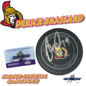 Derick Brassard Signed Ottawa Senators Official Game Puck - w/COA - Picture 1 of 1