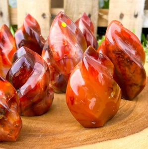 Carnelian Flame Shape Red Agate Healing Crystal Tower Specimen Home Decor Gift - Picture 1 of 7