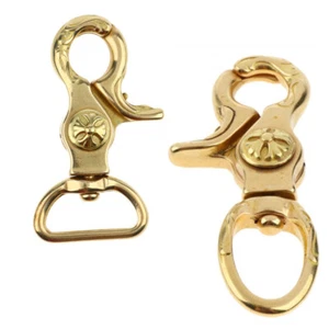 Brass Keyring Bag Clasps Lobster Swivel Trigger Clip Snap Hook Keychain Findings - Picture 1 of 8