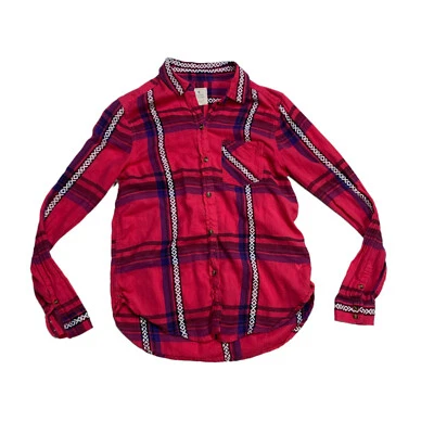 American Eagle Flannel Shirt Womens Size Small Vintage Boyfriend Pink Plaid - Image 1 of 4