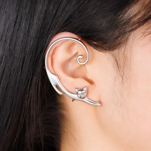New Designed No Pierced Cute Cat Wrap Ear Cuff Clip Sold as a PAIR! - Picture 1 of 6