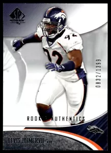 2006 SP Authentic Elvis Dumervil Rookie 0832/1399 Denver Broncos #146 R53 - Picture 1 of 2