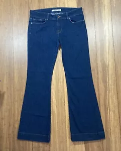 J Brand Women Sz 31 32x31 Blue Love Story Flare Leg Dark Wash Mid Rise Jean - Picture 1 of 9