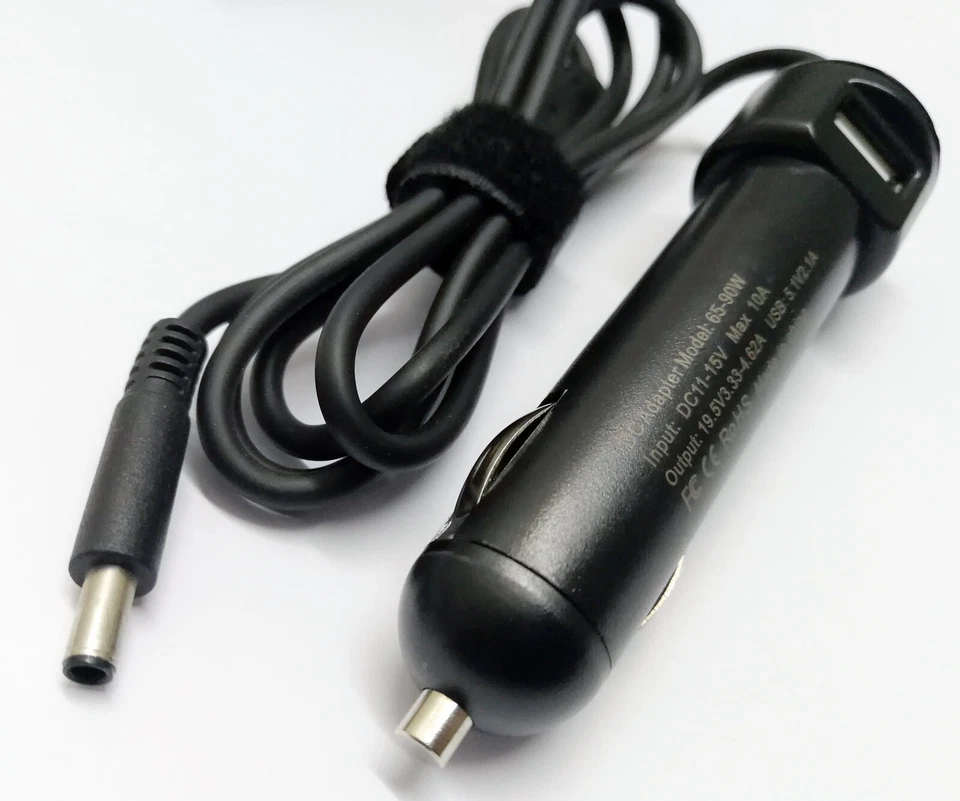 65W AUTO DC Car Charger Adapter For Dell Latitude 3379 Laptop Power Supply 4.5mm - Image 1 of 4