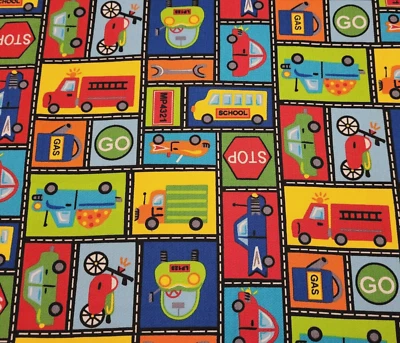 27" Cars & Trucks Soft Twill Unbranded 58" Wide - Image 1 of 4