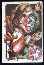 Vintage 1979 Argentina Soccer Card Reinaldo Merlo River Plate Team Rare Cartoon