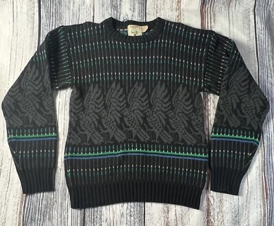Suéter Wrangler Vintage Águila Mediana Negro Verde Azul Pullover Foto 1 de 4