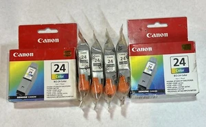 NEW Genuine Canon 24 Color - 2 BCI-24 COLOR Ink Cartridge 4 BLACK - Picture 1 of 1