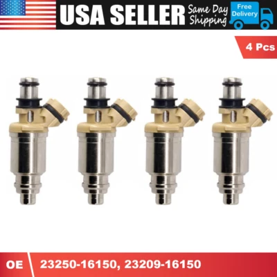 Set of 4 Fuel Injectors 23250-16150 For 1993-1997 Toyota Corolla Geo Prizm 1.6L - Image 1 of 4