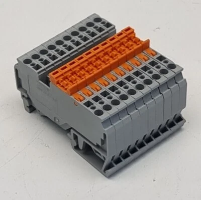 10 x WAGO 280-870 2 Conductor DIN Rail Terminal Block 400V 16A Disconnect / Test - Image 1 of 4