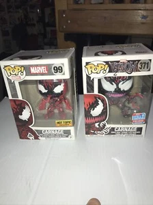 Funko Pop Marvel #371 Carnage 2018 exclusivo y Carnage #99 tema candente - Imagen 1 de 12