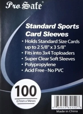 100 Pro Safe Loose Card Sleeves Soft Penny Standard Sports FREE SHIPPING - Image 1 of 4