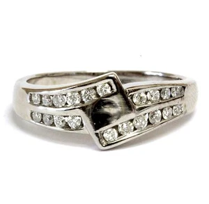 Anillo de compromiso de montaje semi oro blanco 14k .40ct SI1 H 4,8g vintage talla 3 estado - Imagen 1 de 5