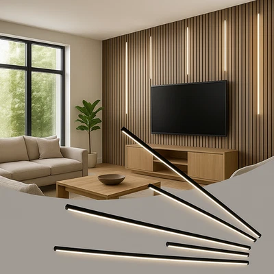 8PCS 3000K LED Light Bars / Slat Walls Self-Adhesive Touch Switch Under Cabinet - Image 1 of 2