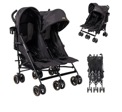 Jovikids Ezra Doppelkinderwagen mit Regenschirm - Shadow Black - Bild 1 von 4