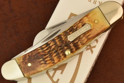 CUCHILLO CASE XX EE. UU. ÁMBAR QUEMADO ROGERS HUESO CERDO 6339 SS ACERO AL CARBONO (29553) Foto 1 de 4