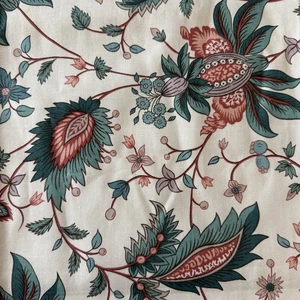Waverly Jacobean Floral Off-White Cotton Fabric Country Roads “Berkshire” 45x48 - Picture 1 of 6