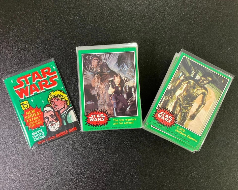 1977-78 Topps STAR WARS Green Series 4 complete set of 66 cards Near Mint #207  - Image 1 of 4