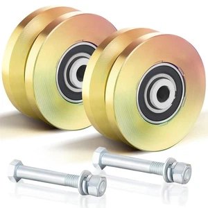 4" Heavy-Duty V-Groove Slide Gate Wheel – Solid V-Track Wheel with Double Bea... - Picture 1 of 6