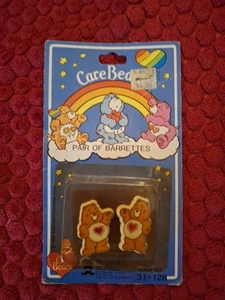 Vintage Care Bears Hair Barrettes Tenderheart Bear 1983 New Old Stock - Picture 1 of 6