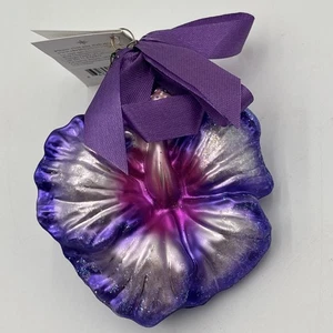 Radko HIBISCUS Purple Pink Flower Ornament NWT No Box - Picture 1 of 12