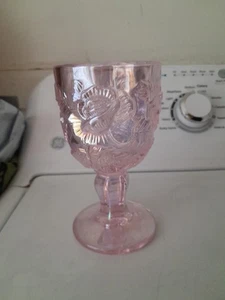 Vintage Madonna Inn rosa Kelch Wildrose Glas Wasser Wein 6,5" groß - Bild 1 von 7