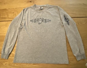 Y2k Vintage Nike Center Swoosh Youth XL Long Sleeve T-shirt Gray Streetwear - Picture 1 of 9