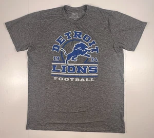 Detroit Lions Majestic T-shirt Mens 3X Gray Short Sleeve NFL Logo Graphic - Picture 1 of 7